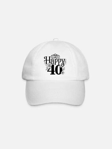 40. Geburtstag - Baseballkappe - Weiß/Weiß