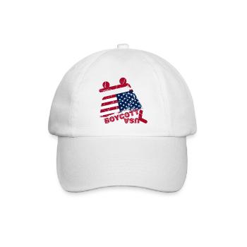 Boykott USA, kaputter Warenkorb - Baseballkappe - Weiß/Weiß - Vorne