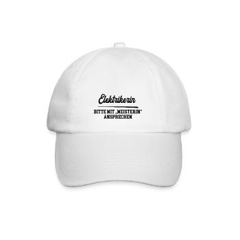 Elektrikerin Meister Prüfung Bestanden Meisterin - Baseballkappe - Weiß/Weiß - Vorne