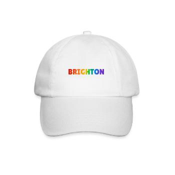 Brighton Regenbogen LGBTQ Gay Pride - Baseballkappe - Weiß/Weiß - Vorne