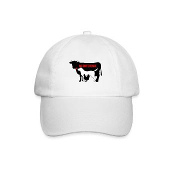 Hund Kuh Hühner No Difference Tiere Vegan Geschenk - Baseballkappe - Weiß/Weiß - Vorne