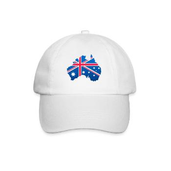 Australische Flagge in Form des Kontinents - Baseballkappe - Weiß/Weiß - Vorne
