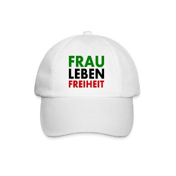 Frau leben freiheit - Baseballkappe - Weiß/Weiß - Vorne