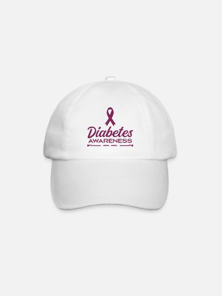 Diabetes-Bewusstsein - Baseballkappe - Weiß/Weiß