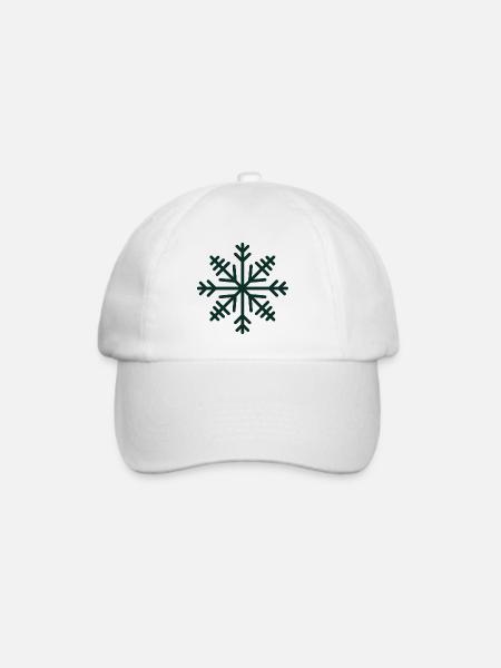 Schneeflocke - Baseballkappe - Weiß/Weiß