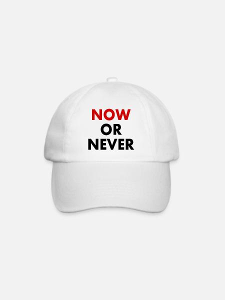 Now or never - Baseballkappe - Weiß/Weiß