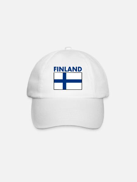Finnland - Baseballkappe - Weiß/Weiß