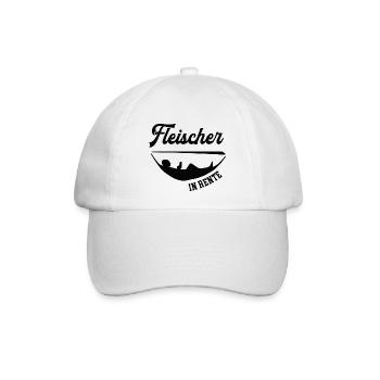 Fleischer in Rente Rentenbeginn Fleischerei Chef - Baseballkappe - Weiß/Weiß - Vorne