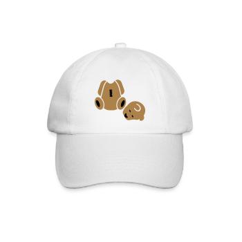 Geköpfter Teddnär / Headless Teddy Bear (2c) - Baseballkappe - Weiß/Weiß - Vorne
