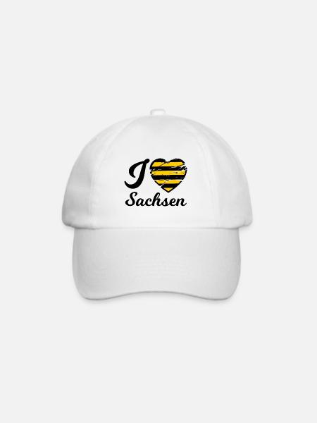 Ich liebe Sachsen - Baseballkappe - Weiß/Weiß