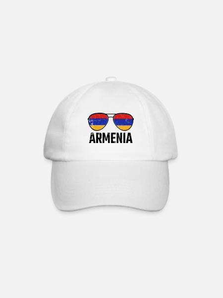 Armenia Armenien Sonnenbrille Armenian Flagge - Baseballkappe - Weiß/Weiß
