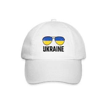 Ukraine Ukraina Slava Ukraine Sonnenbrille Flagge - Baseballkappe - Weiß/Weiß - Vorne