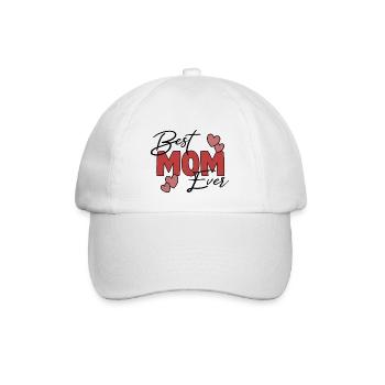 Best Mom - Baseballkappe - Weiß/Weiß - Vorne