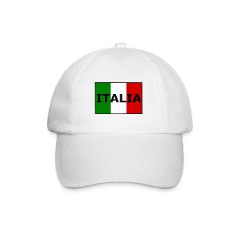 Die Flagge von Italia - Baseballkappe - Weiß/Weiß - Vorne
