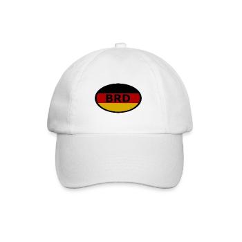 Der BRD Aufkleber - Baseballkappe - Weiß/Weiß - Vorne
