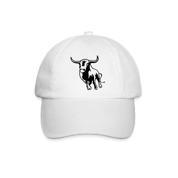 Stier,Torero,Bulle,Matador, - Baseballkappe - Weiß/Weiß - Vorne