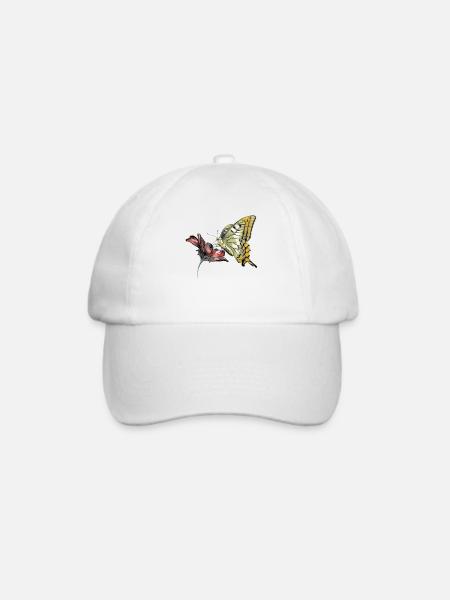 Schmetterling - Baseballkappe - Weiß/Weiß