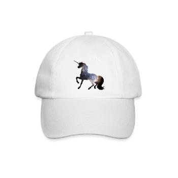 unicorn universum einhorn sterne magie unsterblich - Baseballkappe - Weiß/Weiß - Vorne