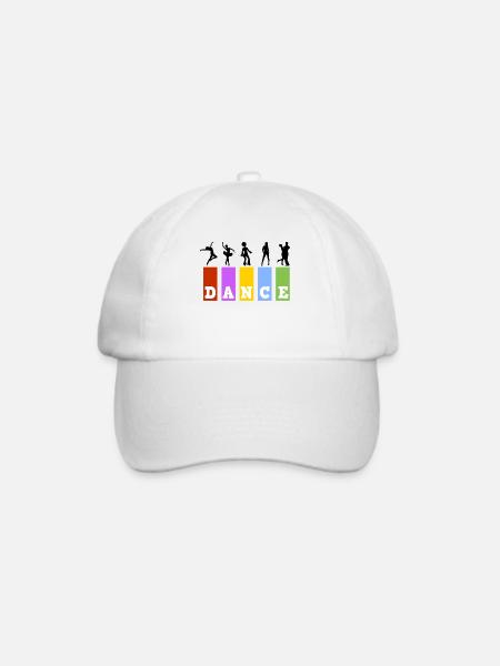 Bunte Tanzbuchstaben - Baseballkappe - Weiß/Weiß