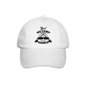 yes we camp Festivals Sommer Camping Zelt crew - Baseballkappe - Weiß/Weiß - Vorne