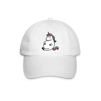 Fat Unicorn Dickes Einhorn Kurven Hunger Geschenk - Baseballkappe - Weiß/Weiß - Vorne
