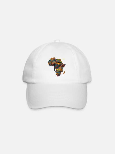 Afrika Kontinent - Baseballkappe - Weiß/Weiß