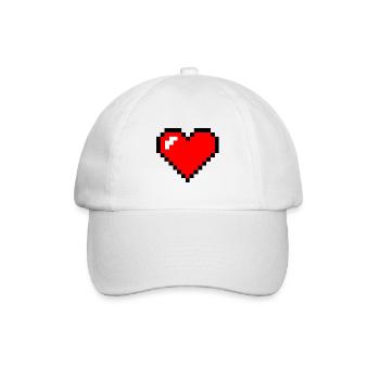 pixel herz - Baseballkappe - Weiß/Weiß - Vorne