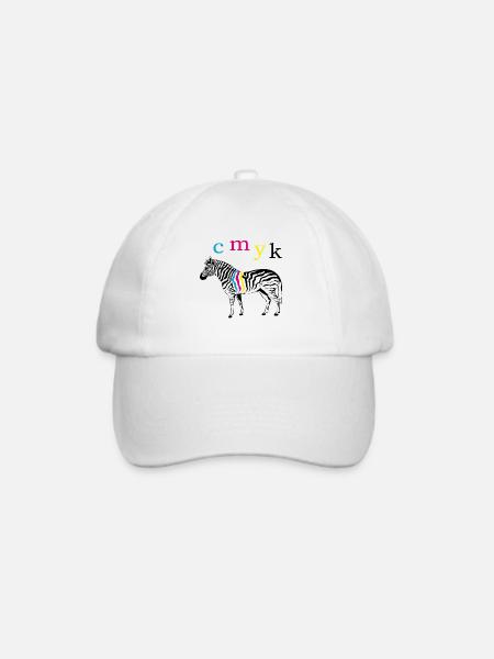 CMYK Zebra - Baseballkappe - Weiß/Weiß