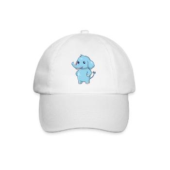 Stehender Elefant - Baseballkappe - Weiß/Weiß - Vorne