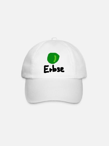 Erbse - Baseballkappe - Weiß/Weiß