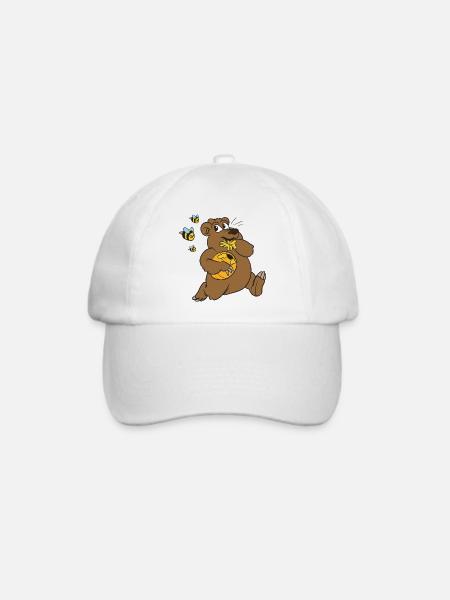 Bär Honig Bienen Honigbienen Braunbär - Baseballkappe - Weiß/Weiß