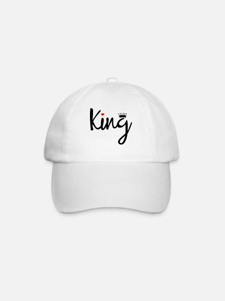König. Geschenkidee. - Baseballkappe - Weiß/Weiß