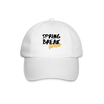 Spring Break Forever Frühling Party Geschenk Idee - Baseballkappe - Weiß/Weiß - Vorne