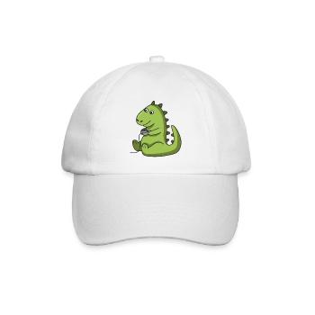 Gamer Dinosaurier Geschenk idee Dino trex spiel - Baseballkappe - Weiß/Weiß - Vorne