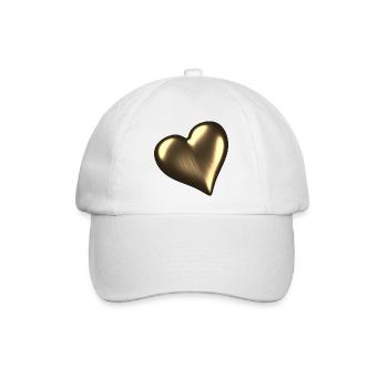 Herz aus Gold / Heart of Gold - Baseballkappe - Weiß/Weiß - Vorne