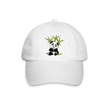 Panda Bär - Baseballkappe - Weiß/Weiß - Vorne