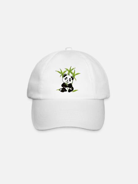 Panda Bär - Baseballkappe - Weiß/Weiß