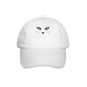 Katze Kätzchen Miau Hauskatze Katzenauge Katzendam - Baseballkappe - Weiß/Weiß - Vorne