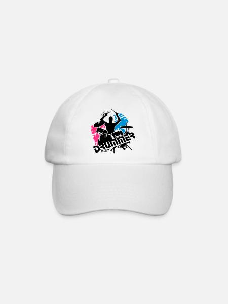 Ein Schlagzeuger und sein Schlagzeug - Baseballkappe - Weiß/Weiß