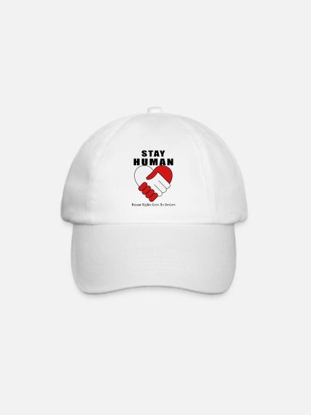 Wir bleiben Mensch - Frieden und Brüderlichkeit - Baseballkappe - Weiß/Weiß
