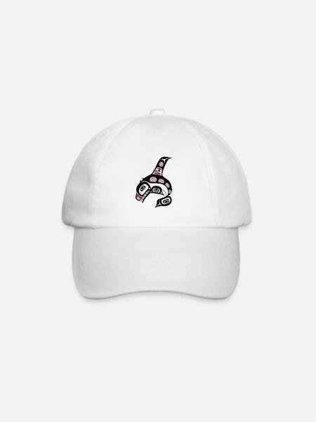 Northwest Pacific coast Haida art Killer whale - Baseballkappe - Weiß/Weiß