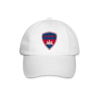 Kambodscha Wappen Vintage retro / Geschenk Flagge - Baseballkappe - Weiß/Weiß - Vorne