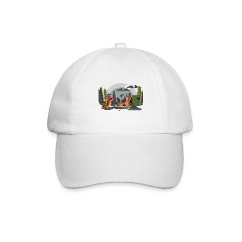 Lagerfeuer Waldcamping Duo - Baseballkappe - Weiß/Weiß - Vorne