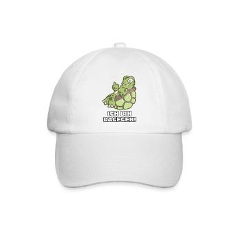 Schildkröte Mittelfinger ICH BIN DAGEGEN - Baseballkappe - Weiß/Weiß - Vorne