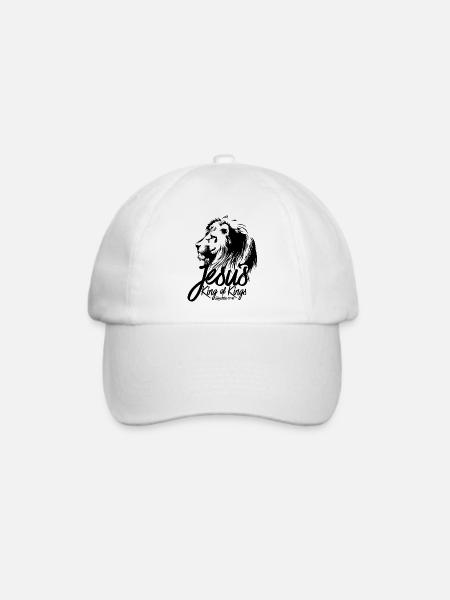 JESUS - KING OF KINGS - Revelations 19:16 - LION - Baseballkappe - Weiß/Weiß