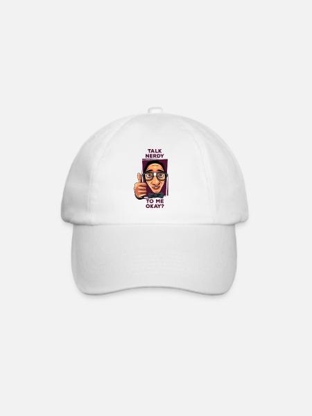Nerd nerdy reden Geschenk Idee schwarz - Baseballkappe - Weiß/Weiß