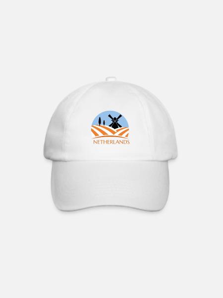 Holland Netherlands Amsterdam Geschenk Urlaub - Baseballkappe - Weiß/Weiß