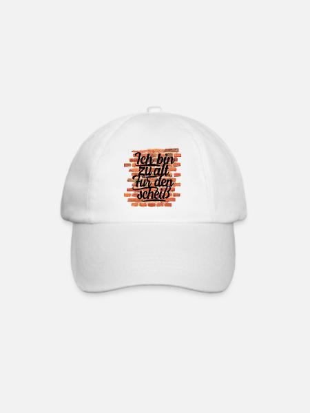 Ich bin zu alt für den scheiß - Baseballkappe - Weiß/Weiß