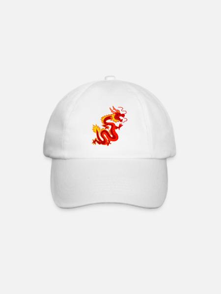 Drache - Baseballkappe - Weiß/Weiß