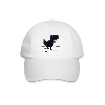 Retro Pixel Dinosaurier - Baseballkappe - Weiß/Weiß - Vorne